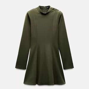 Zara Golden Button Shoulder Dress